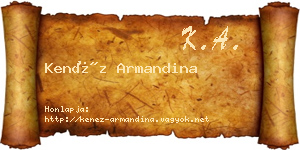 Kenéz Armandina névjegykártya